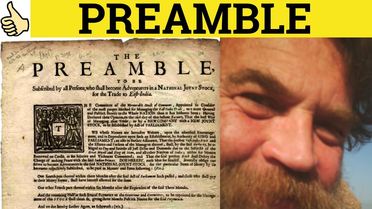 🔵 Preamble - Preamble Meaning - Preamble Examples [ Preamble Definition - GRE 3500 Vocabulary