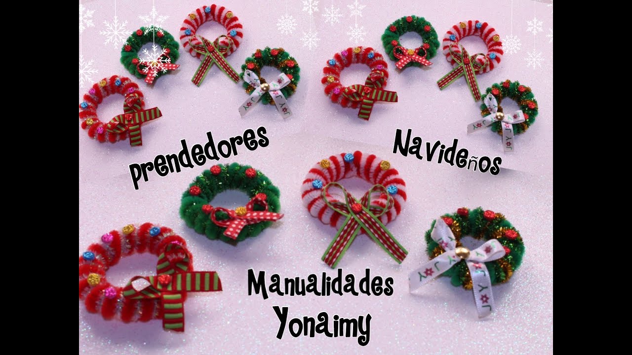 CORONAS NAVIDEÑAS HECHAS CON LIMPIA PIPAS PARA USAR COMO  BROCHES