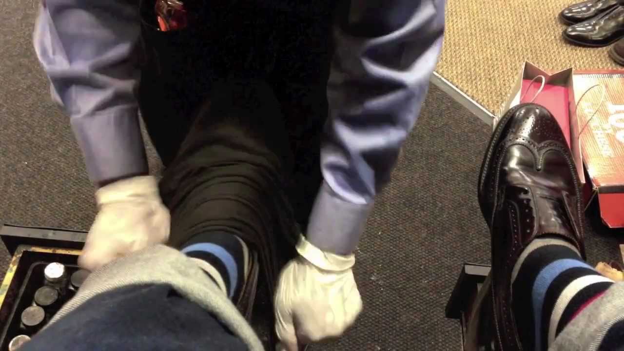 How to Shine Vintage Shell Cordovan Leather Shoes - ASMR/Brushing/POV