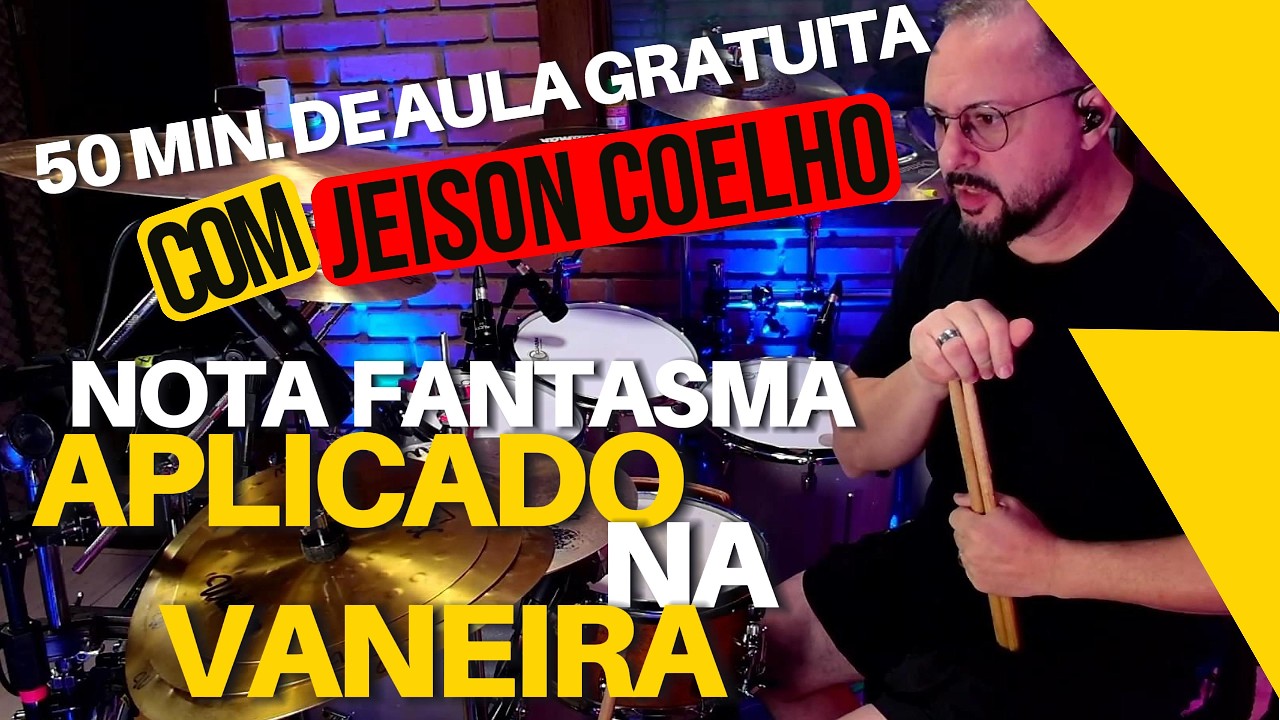 COMO TOCAR GHOST NOTES NA VANEIRA | AULA DE BATERIA COMPLETA COM EXERCÍCIOS DE 50 AO 90 BPM