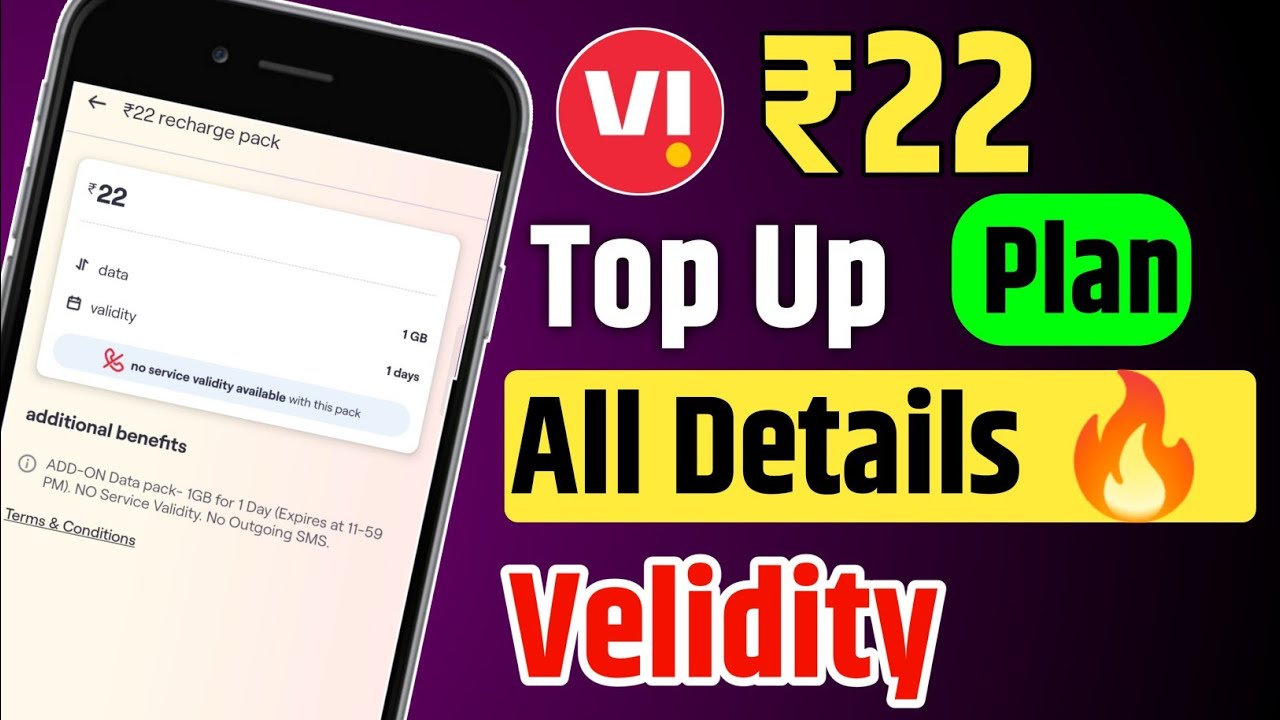 Vi Data Top Up Plan ₹22 All Details 🔥 | Vodafone Idea ₹22 Recharge Plan All Details | Data Top Up