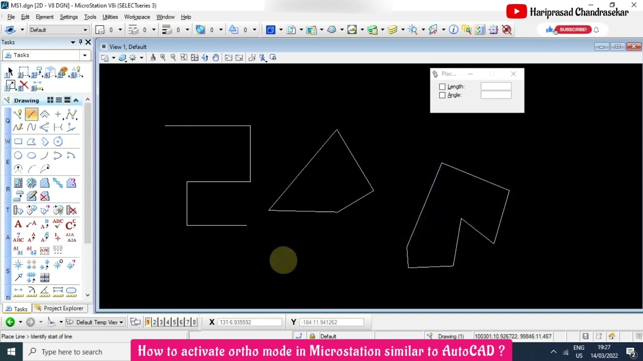 How to activate ortho mode in Microstation similar to AutoCAD