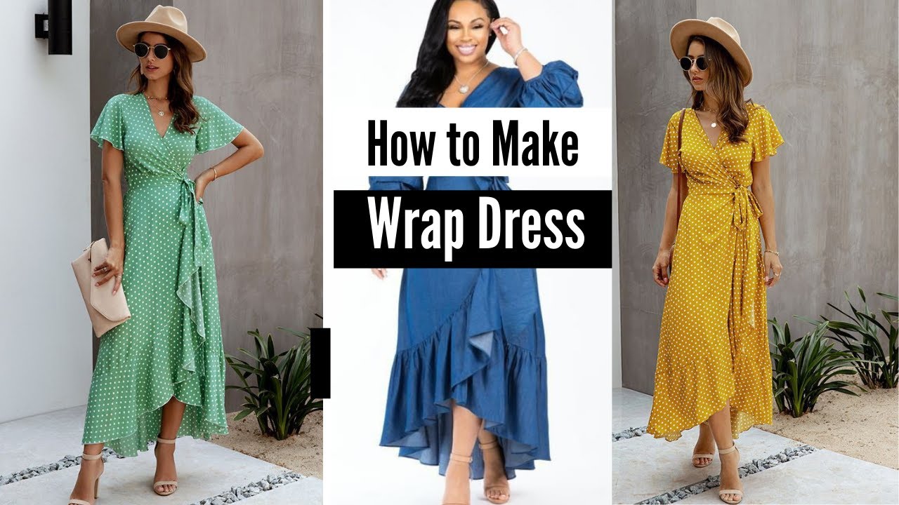 How to cut Long WRAP DRESS | How to cut a Ruffle Wrap Dress Pattern