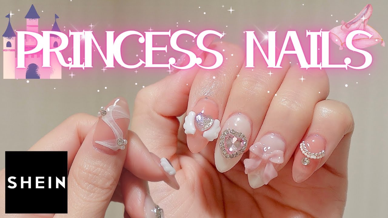 【プリンセスネイル🎀】SHEIN多め🛒｜初心者おすすめ｜簡単｜セルフジェルネイル｜長さ出しネイル✧