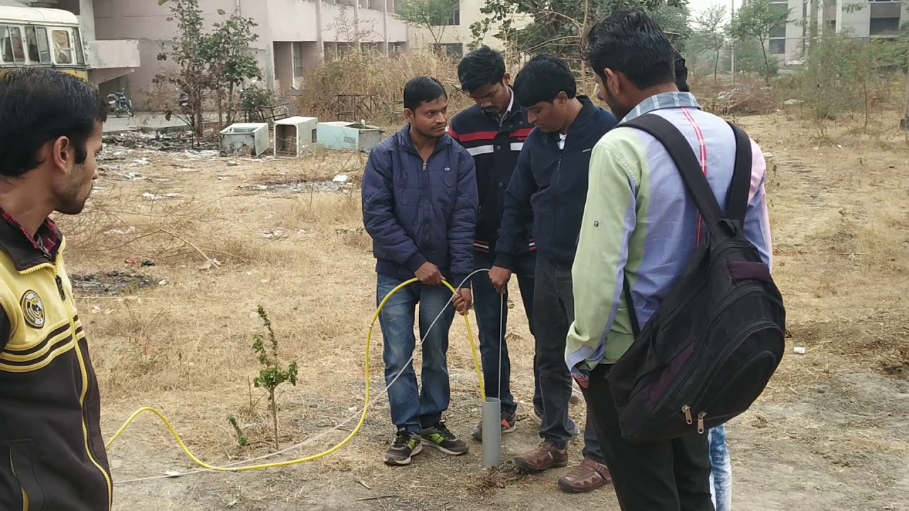 Cross hole data acquisition on field