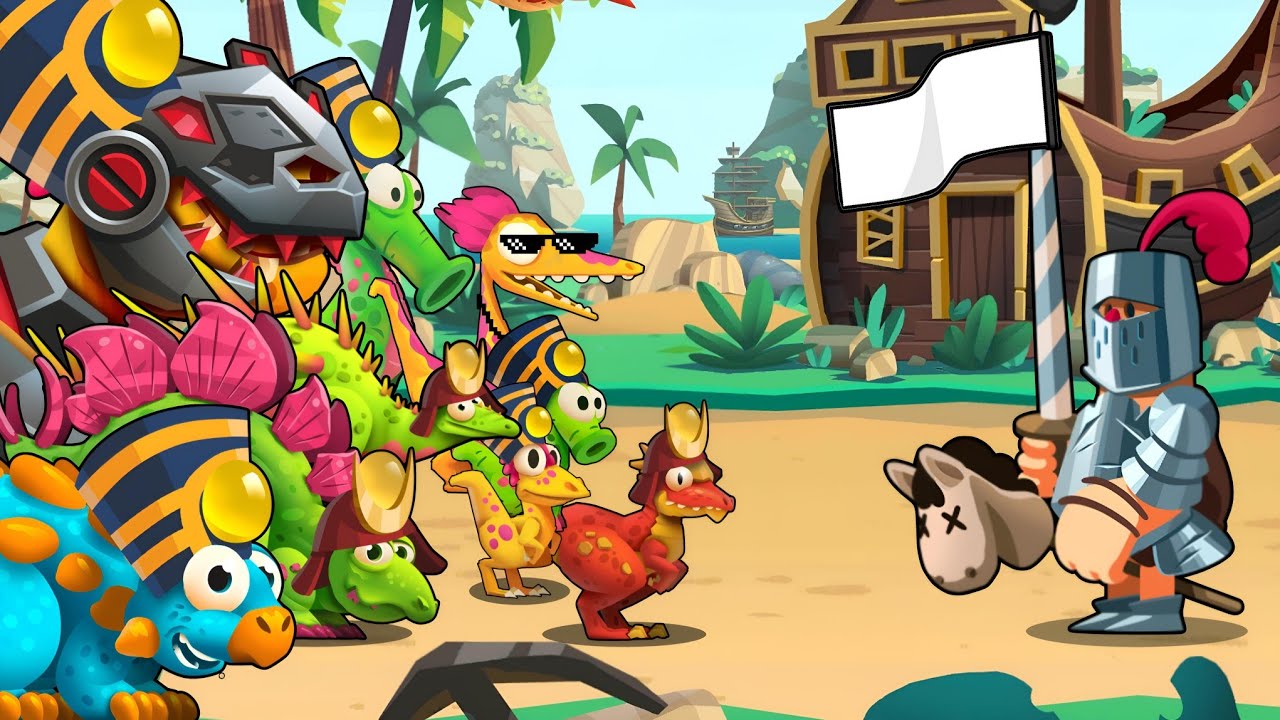 Too Many Dinos made the caveman Surrender - Dino Bash 2 Travel Through Time