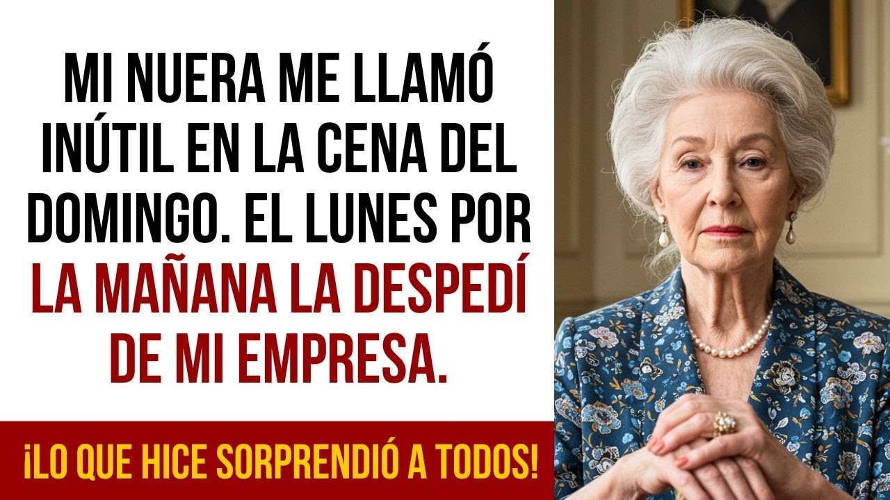 MI Nuera Me Llamó inútil en la Cena Del Domingo — El Lunes Por la Mañana la Despedí de MI Empresa.