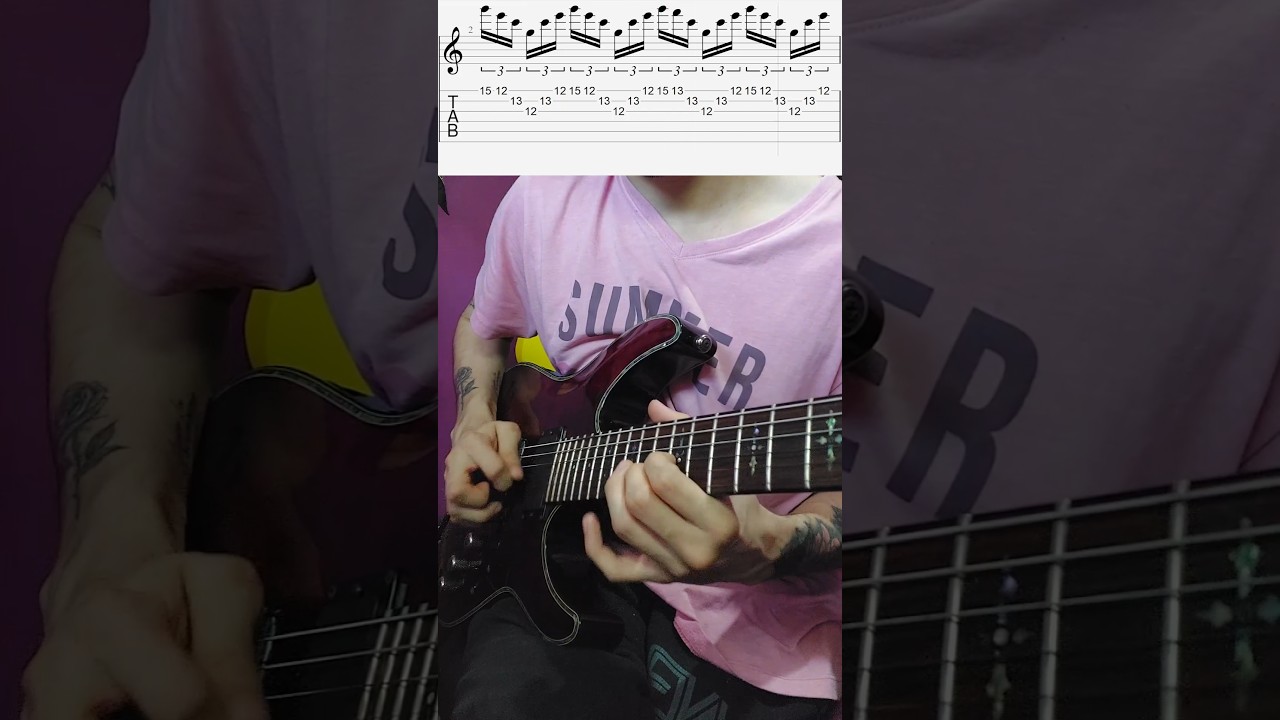 Sweep Picking 02 - 3 strings sweeps. #guitar #guitarlesson #guitartutorial #guitarist #musician