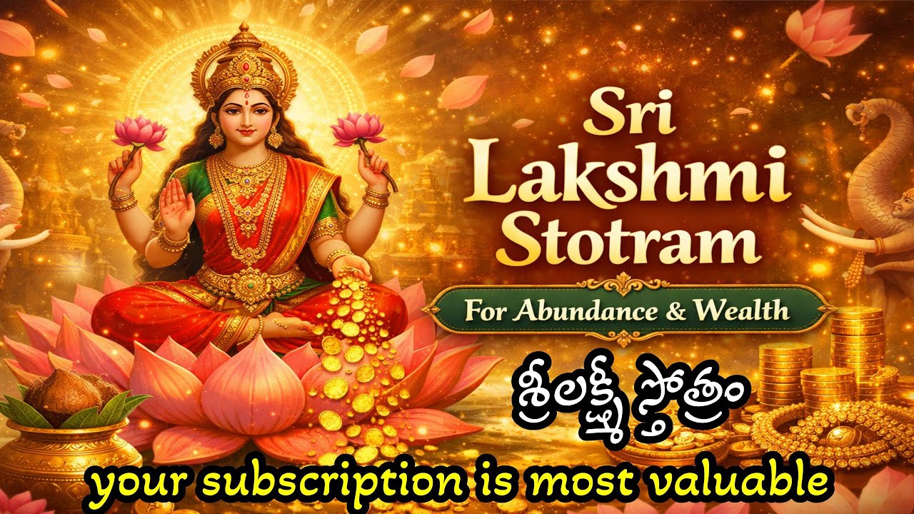 శ్రీలక్ష్మీ స్తోత్రం విన్న వెంటనే లక్ష్మి ప్రసన్నం .మన ఇంట ఇక డబ్బే డబ్బు . వినండి #lakshmistotram