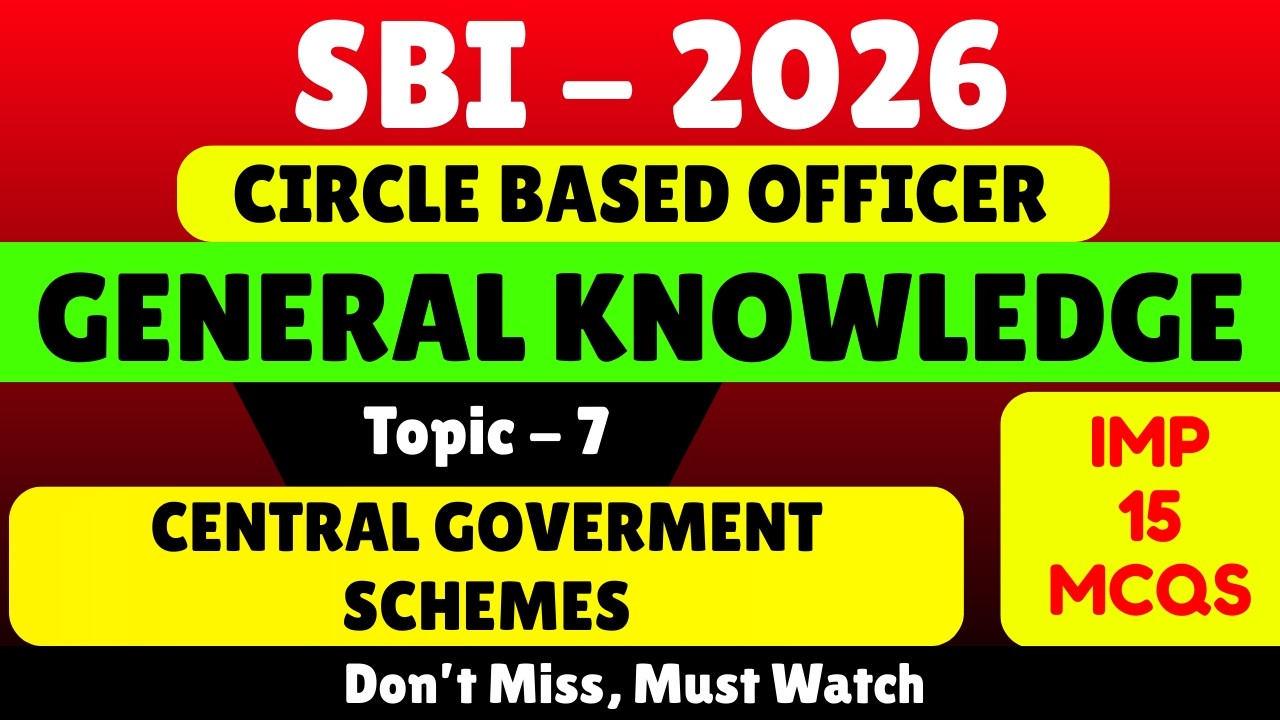 Central Goverment Schemes MCQS | SBI CBO 2026 General knowledge pdf Notes | GK and Eco PDF for SBI