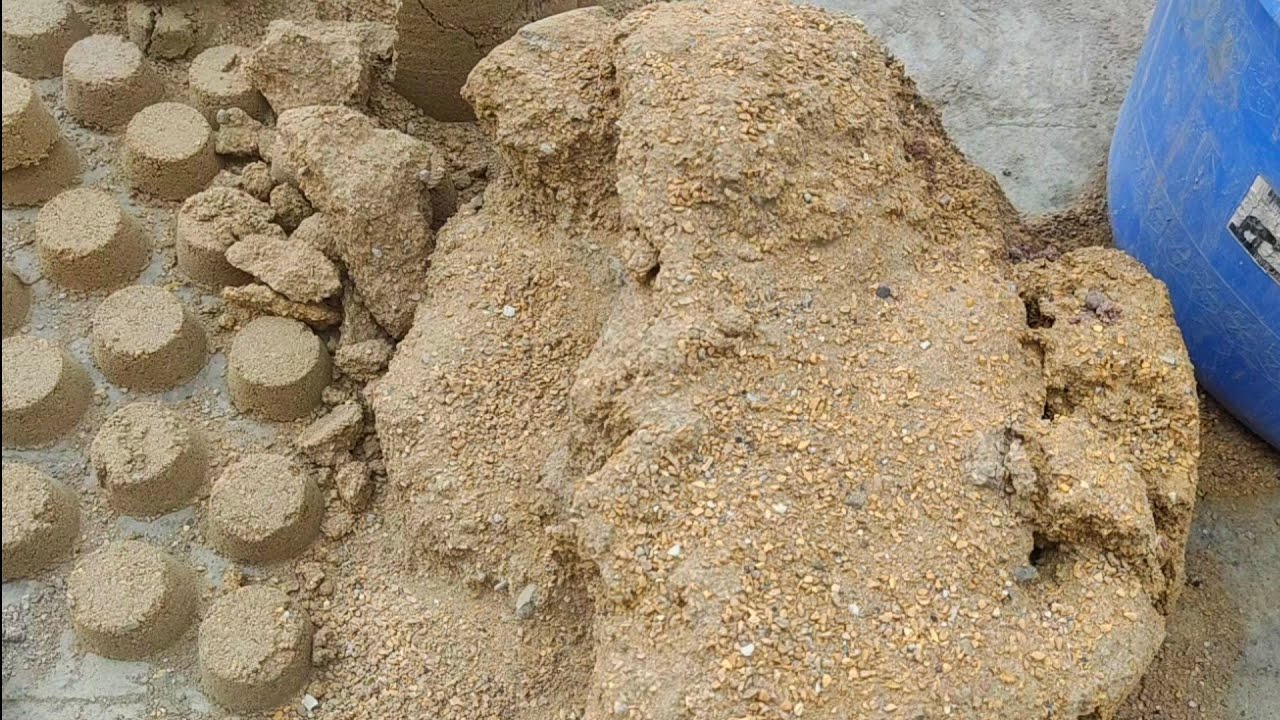 Asmr | Concrete Floor dry water crumbling mixing