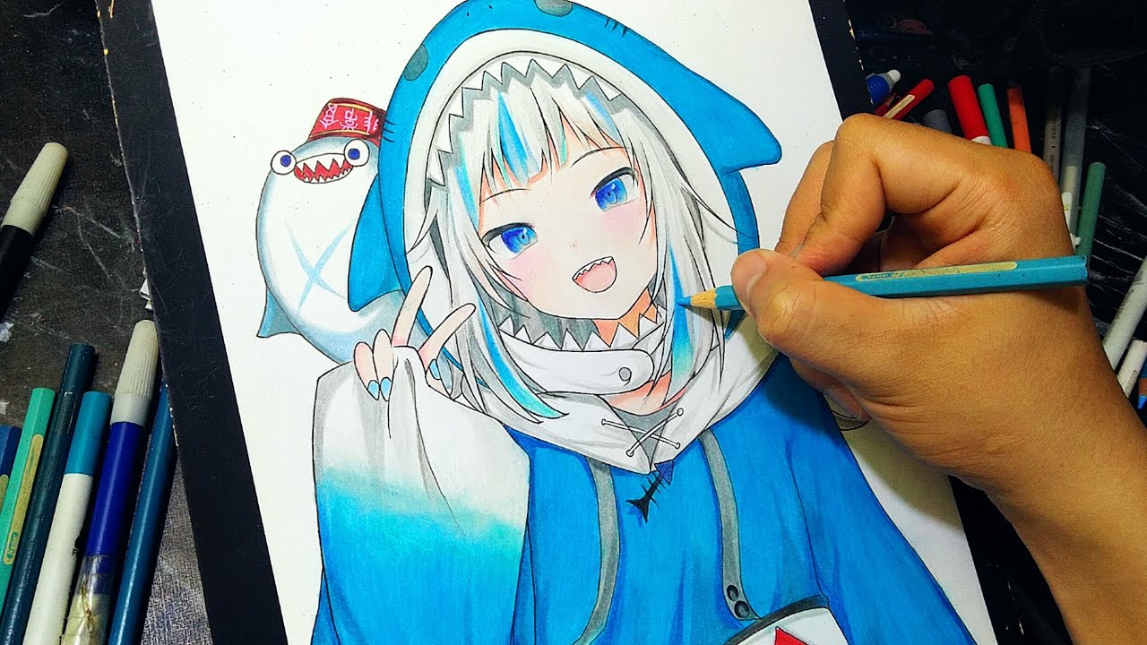 Drawing Gawr Gura (Hololive) | Kuroito Art!!