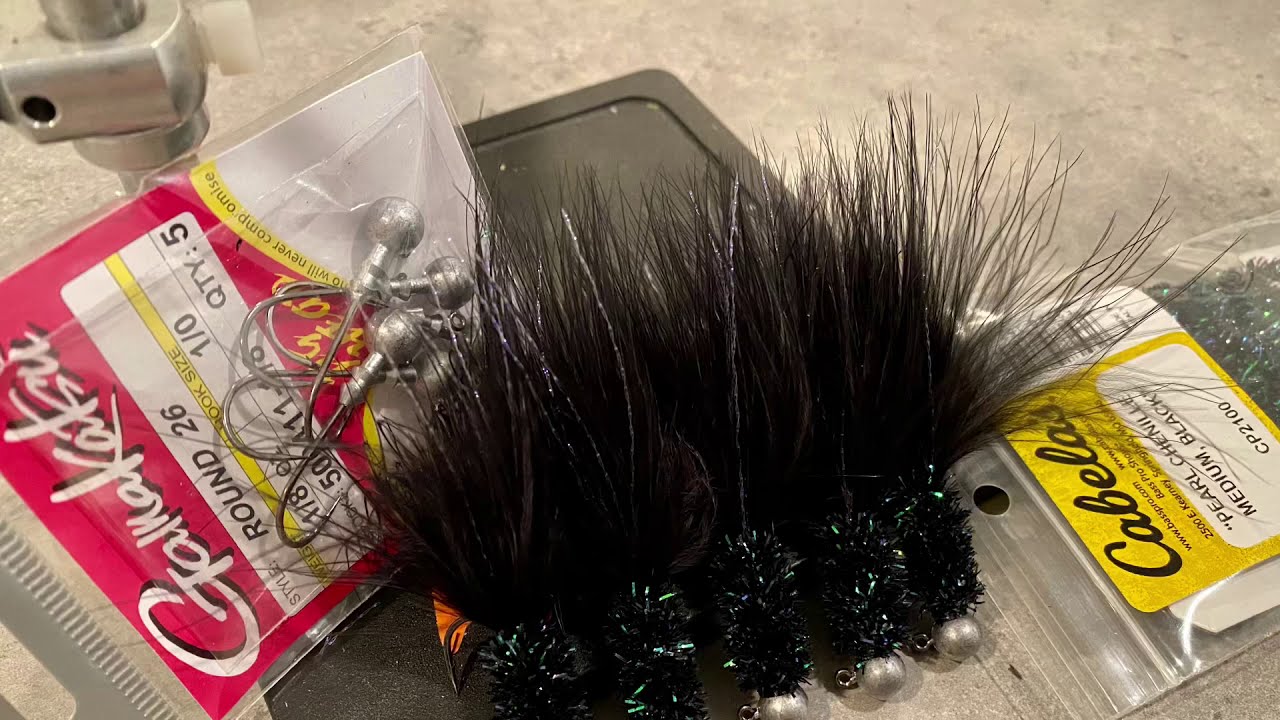 Tying marabou jigs. My number one producing jig as well.