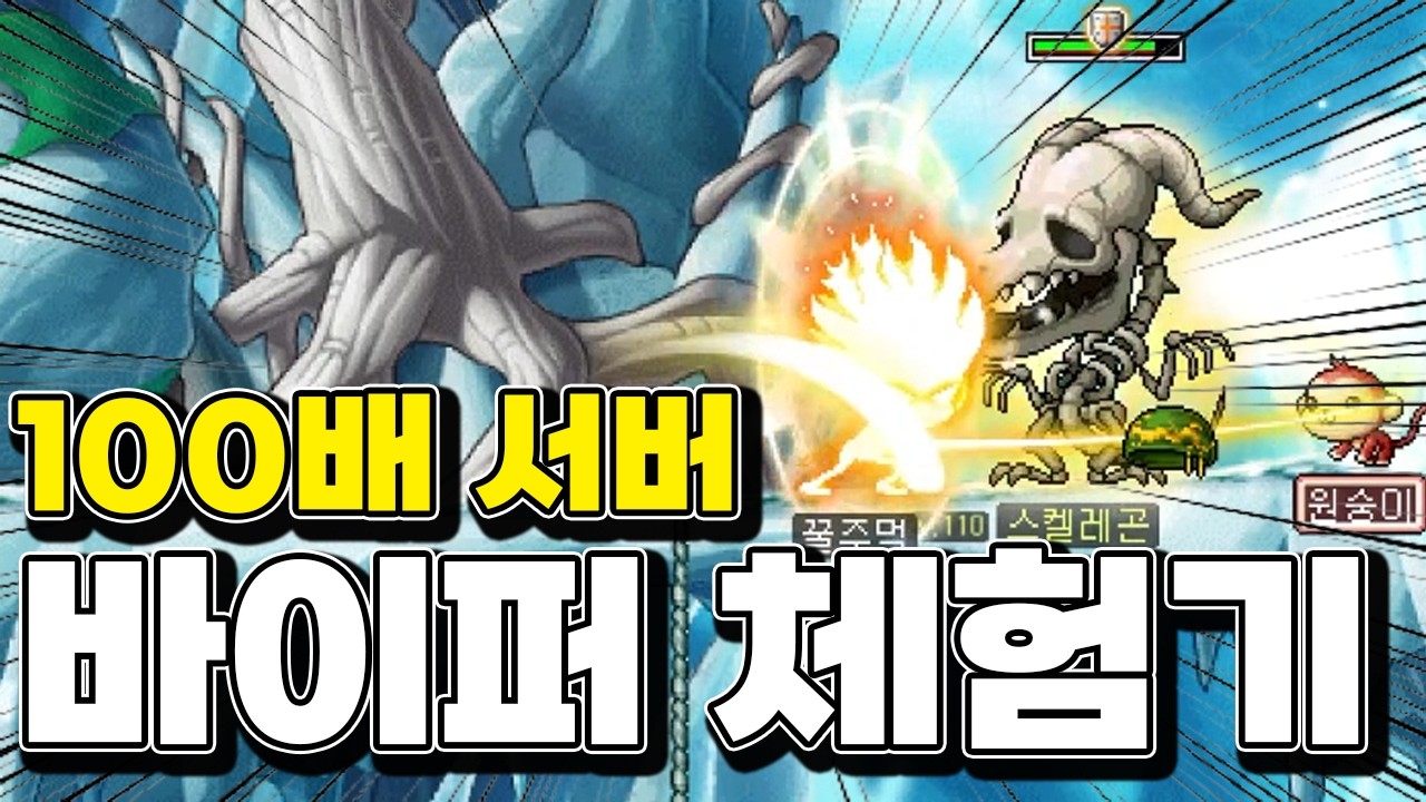 메이플 최초의 😱신 직업 바이퍼, 100배 서버에서 체험해봤습니다😋