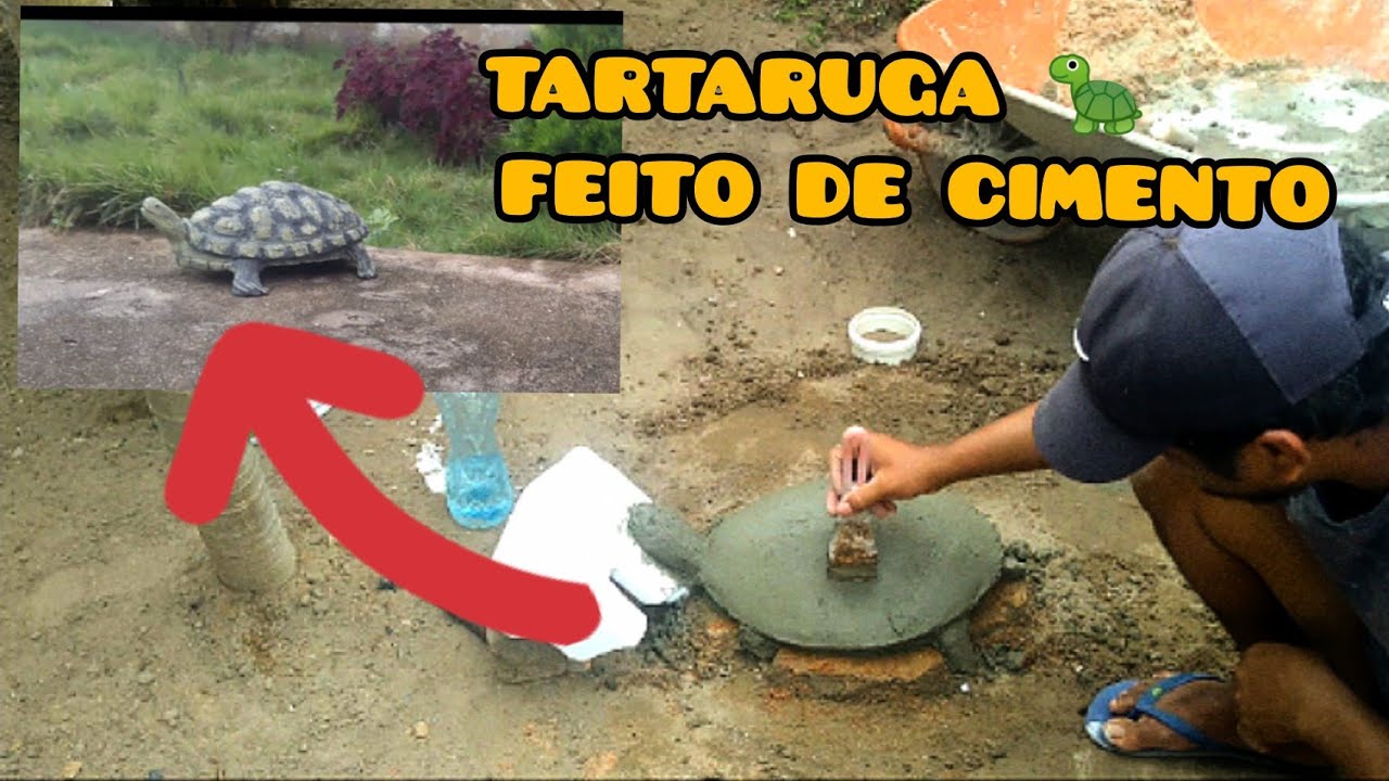 PASSO A  PASSO, COMO FAZER TARTARUGA DE CIMENTO PARA O SEU JARDIM COMO FAZER ☝️ 😱