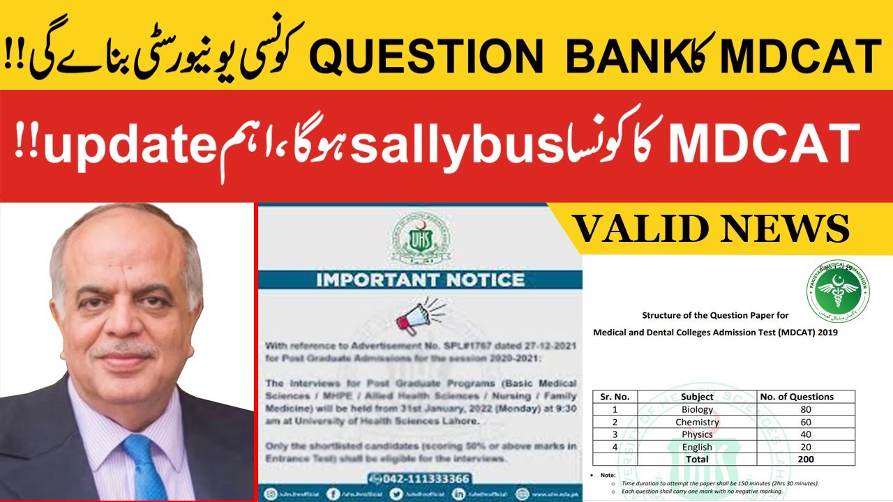 MCQs Bank For MDCAT 2022 | MDCAT 2022 Syllabus | PMC Latest Notification