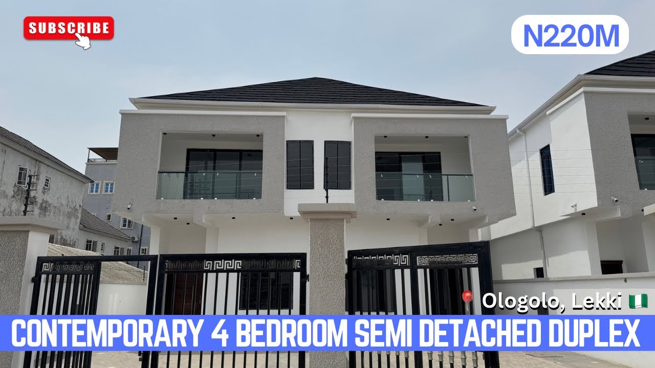 House Tour; Contemporary 4 Bedroom Semi Detached Duplex for Sale in Ologolo, Lekki, Lagos Nigeria