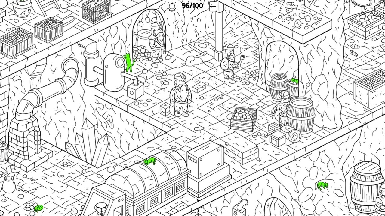 Find Meow in Dwarf Mines cozy game full play-through | 1080p 60 FPS
