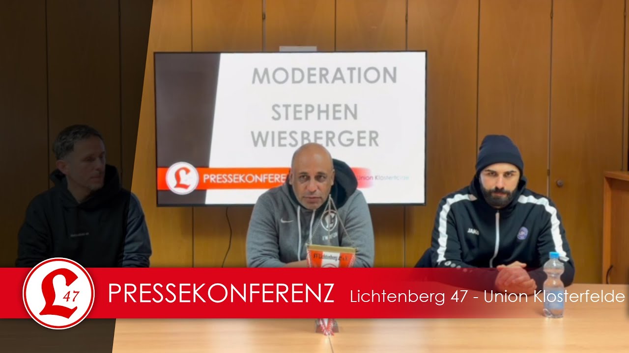 Pressekonferenz nach dem Spiel Lichtenberg 47 - Union Klosterfelde