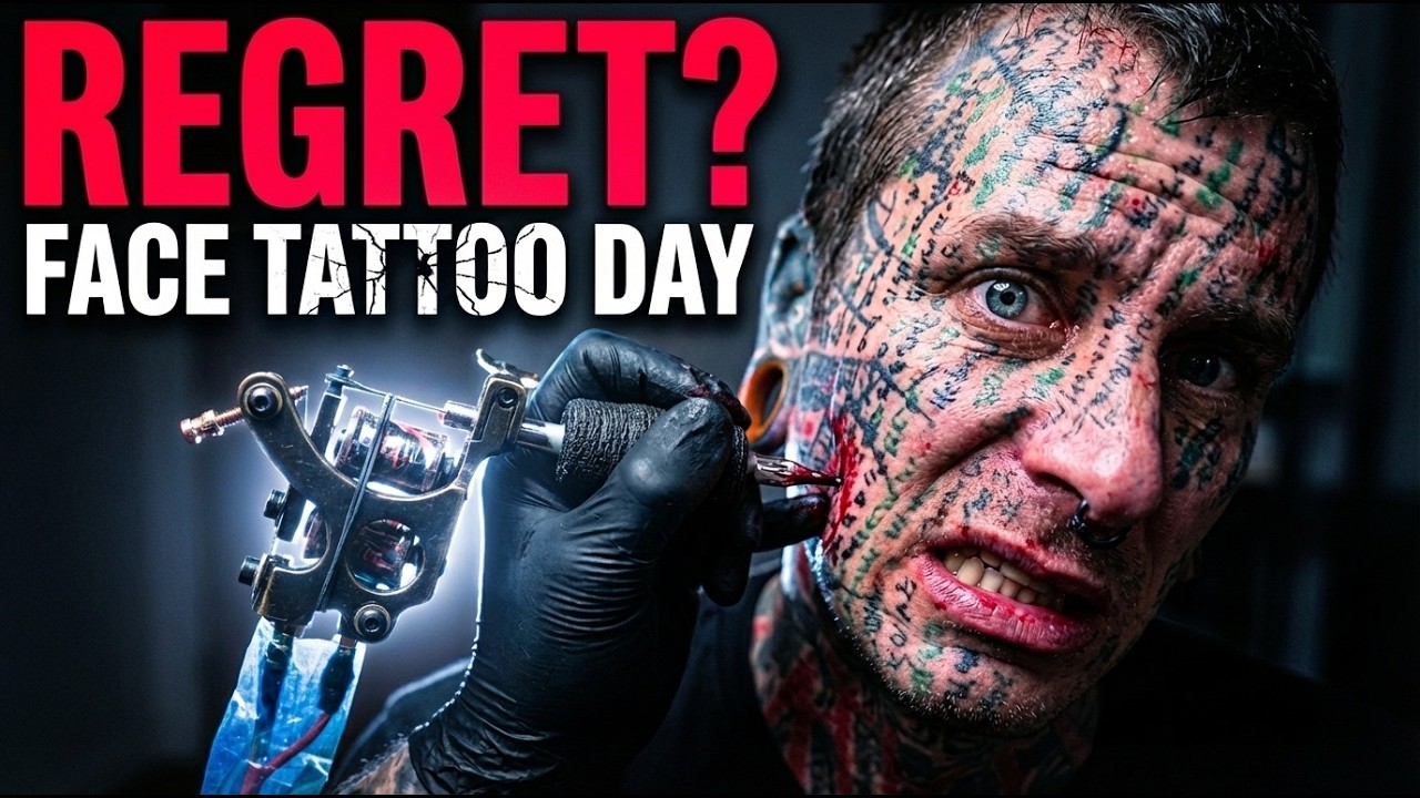 He got his entired Face Tattoo  - Regret Already?