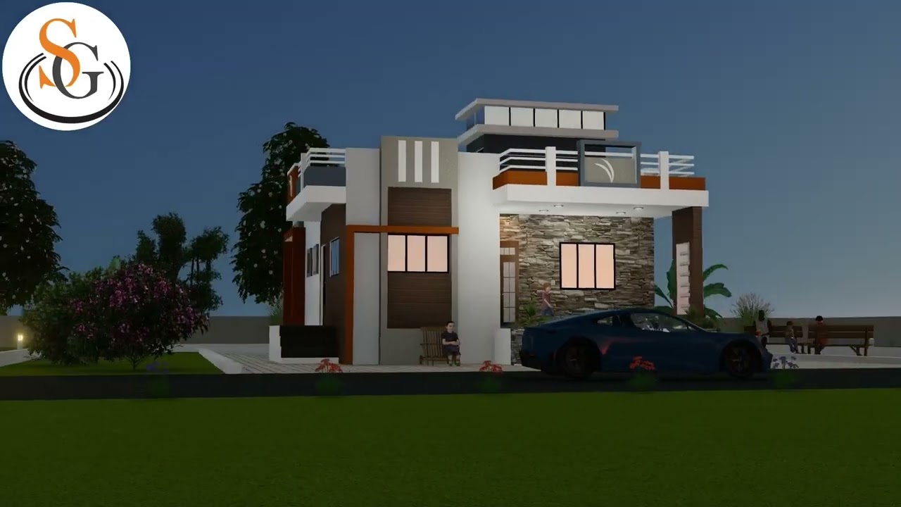 2BHK Bungalow of 1400sqft, Design 🏡 Site At Dhondewadi || Designed By SG Home Design |