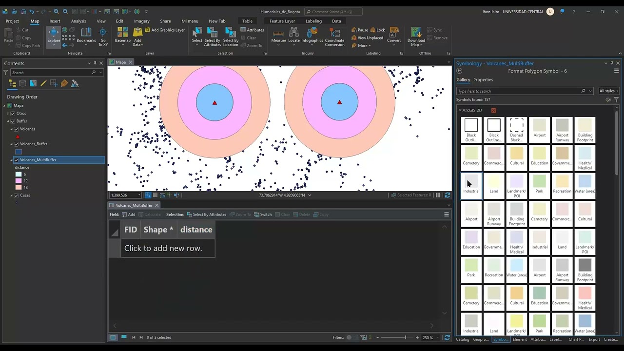 Buffer and Multiple Ring Buffer ArcGIS PRO y QGIS