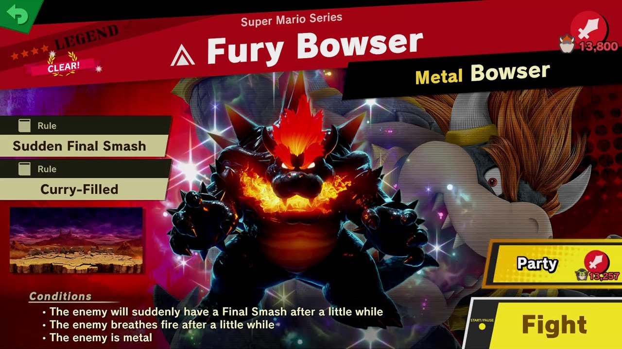 Super Smash Bros Ultimate: Fury Bowser Spirit Battle