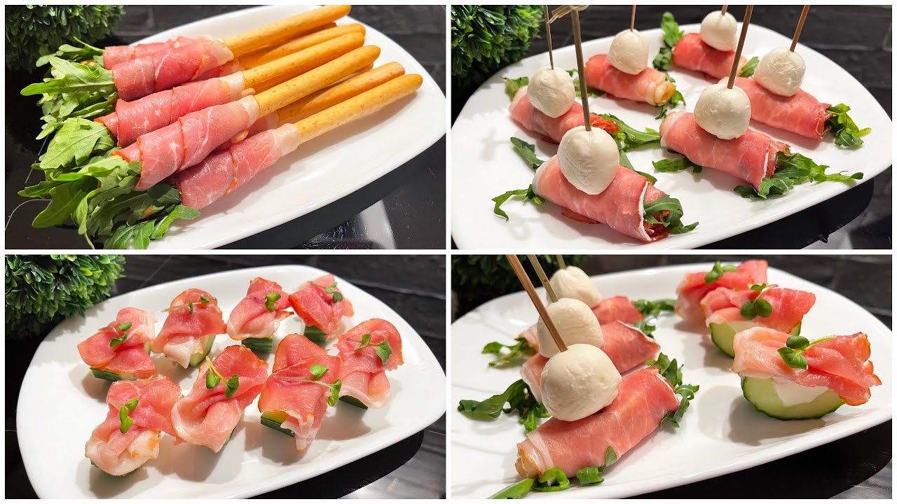 3 простых рецепта праздничных закусок! Вкусные закуски за 5 минут!