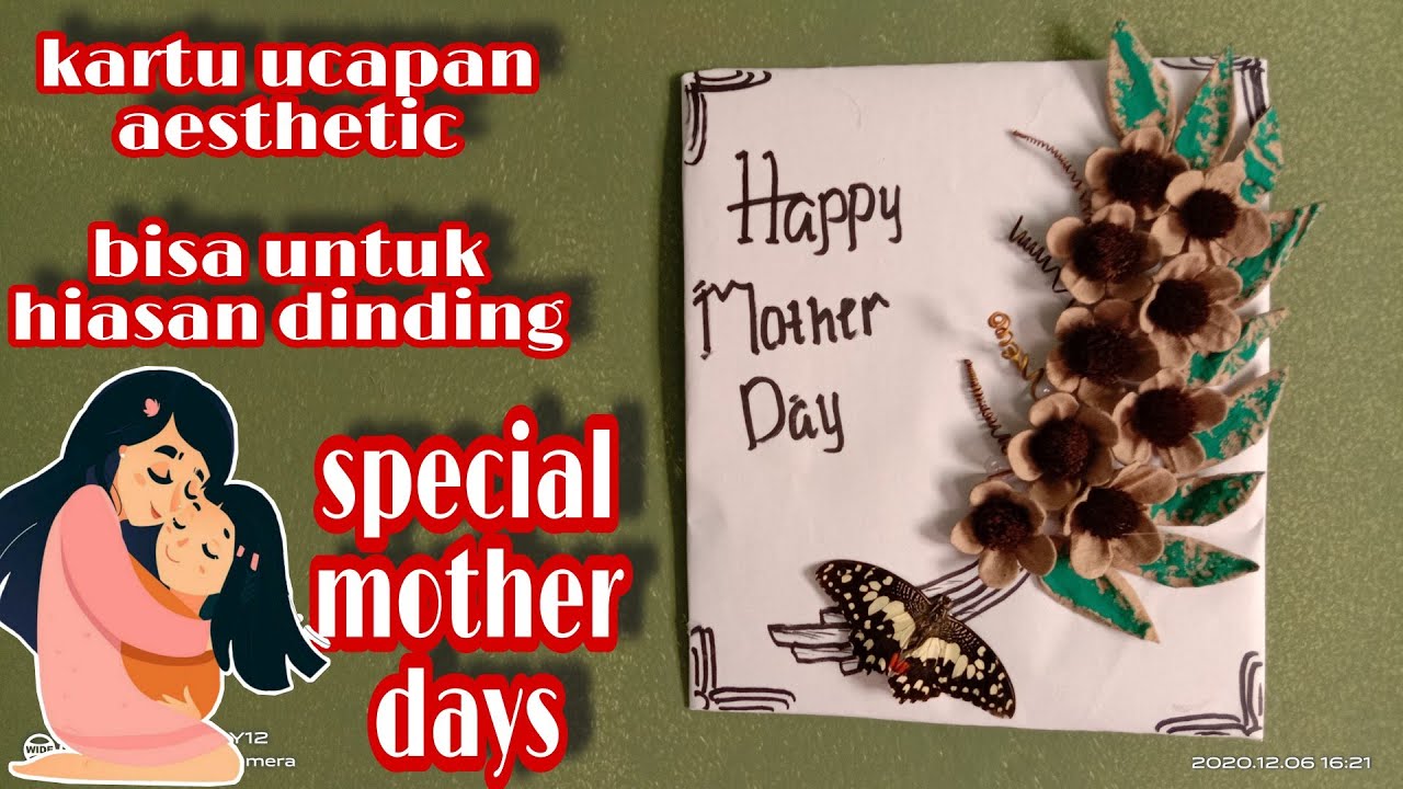 kartu ucapan aesthetic | how to make aesthetic greeting cards yourself at home | special mother days