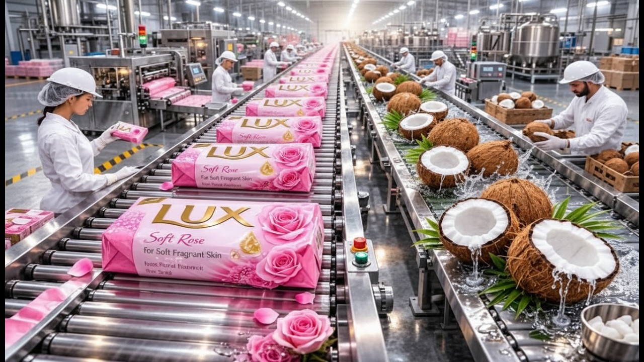 Inside a Largest High-Tech Soap Factory: From Fresh Coconuts to Premium Pink Soap (Full Process)