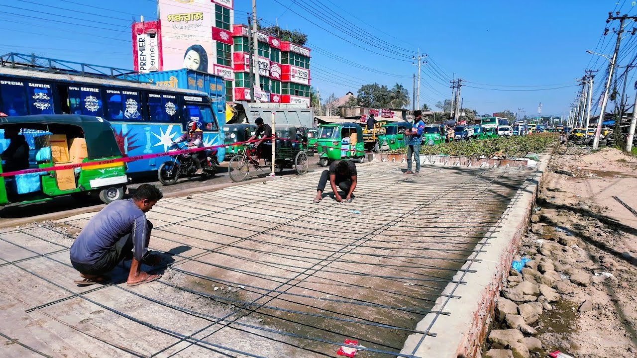 সিলেটের চন্ডিপুল এলাকায় রাস্তার কাজ চলতেছে। আরসিসি ঢালাই হচ্ছে | Sylhet City view