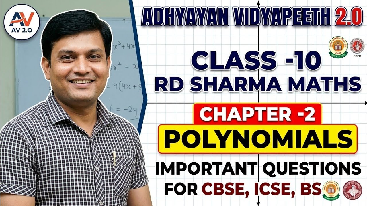 CLASS -10 RD SHARMA MATH CHAPTER -2 POLYNOMIALS IMPORTANT QUESTIONS FOR CBSE ICSE BSEB CTET STET SSC