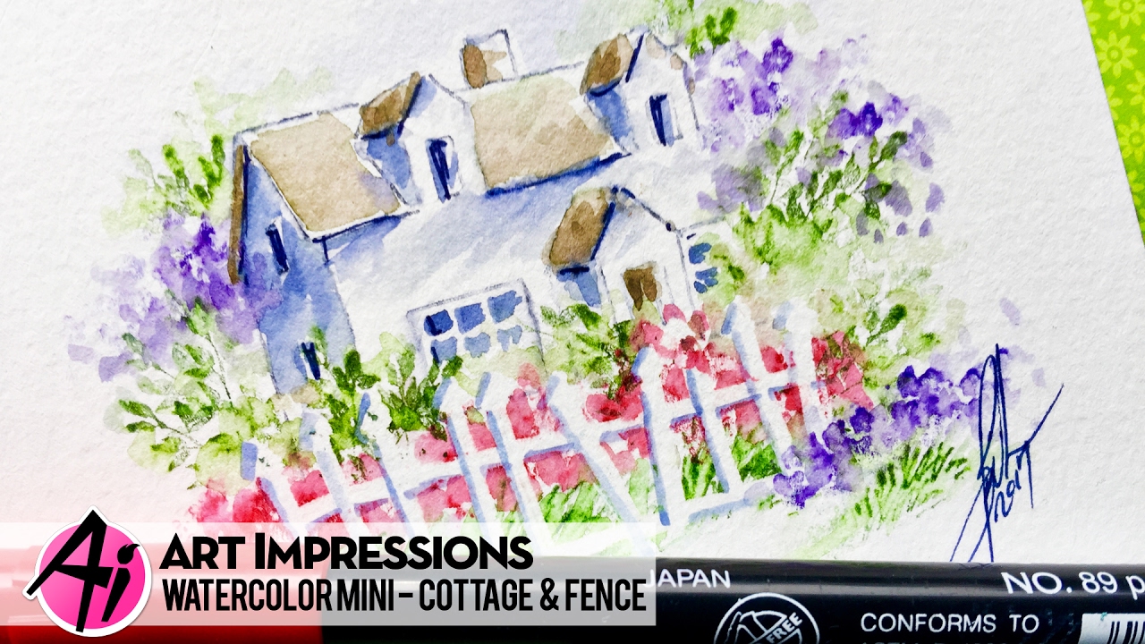 Ai Watercolor - Cottage & Fence