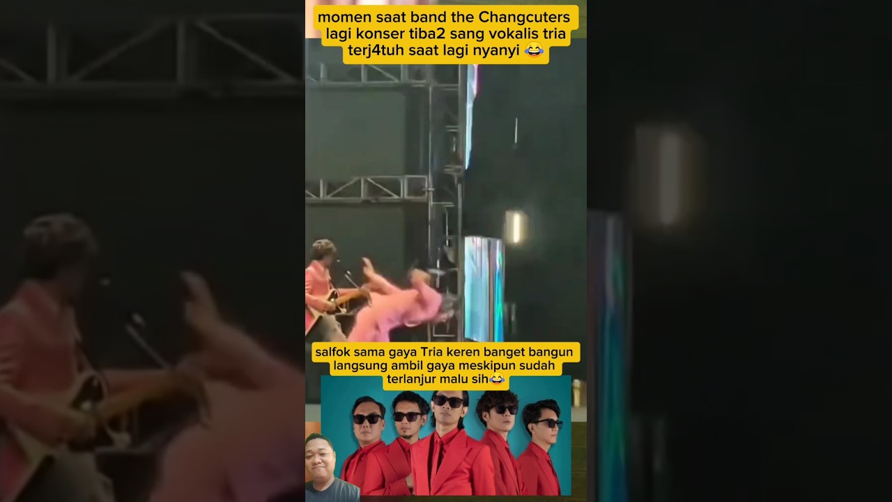 kasihan Tria vokalis band the Changcuters tiba2 terj4tuh saat lagi konser#short#video#
