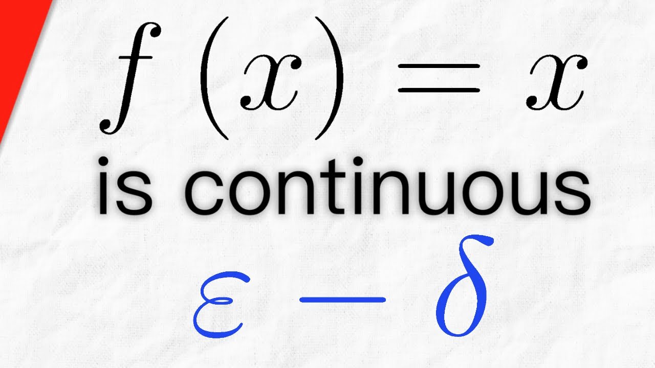 Proof: f(x) = x is Continuous using Epsilon Delta Definition | Real Analysis Exercises