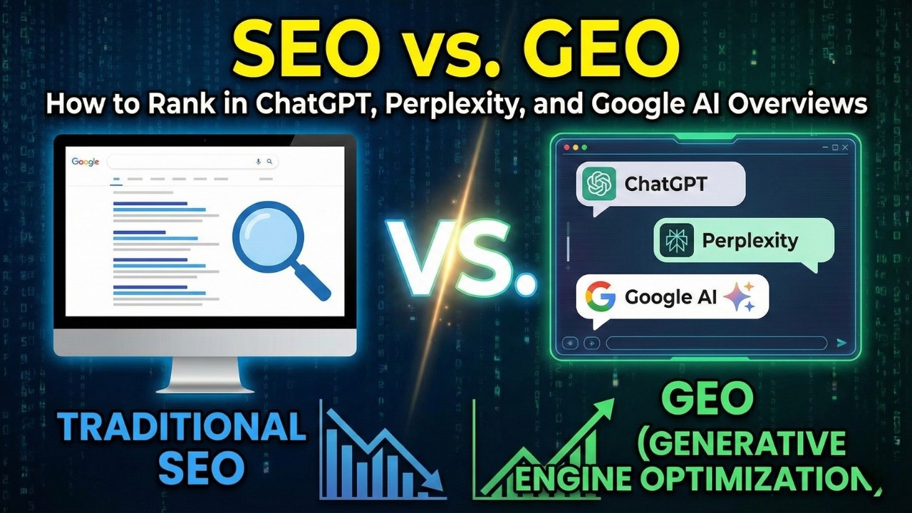 SEO vs. GEO: How to Rank in ChatGPT, Perplexity, and Google AI Overviews