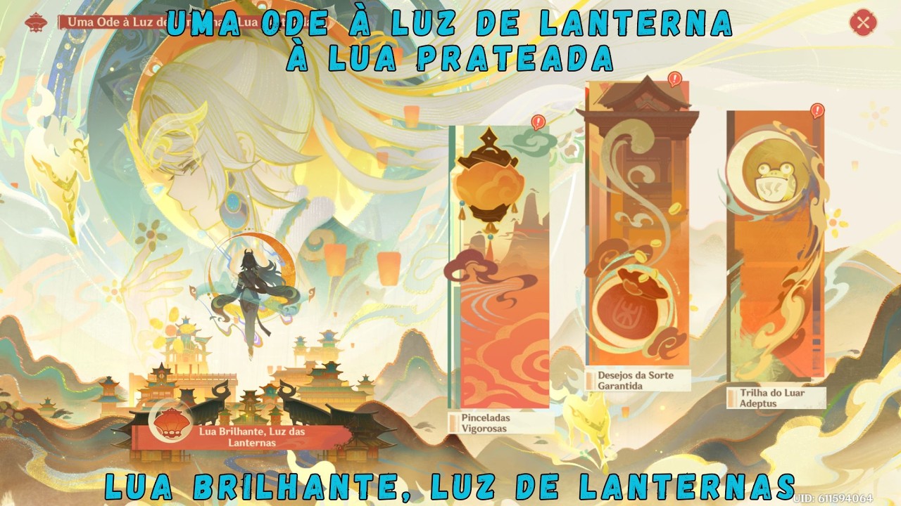 Genshin Impact - Evento: Uma Ode à Luz de Lanterna à Lua Prateada - Lua Brilhante, Luz de Lanternas