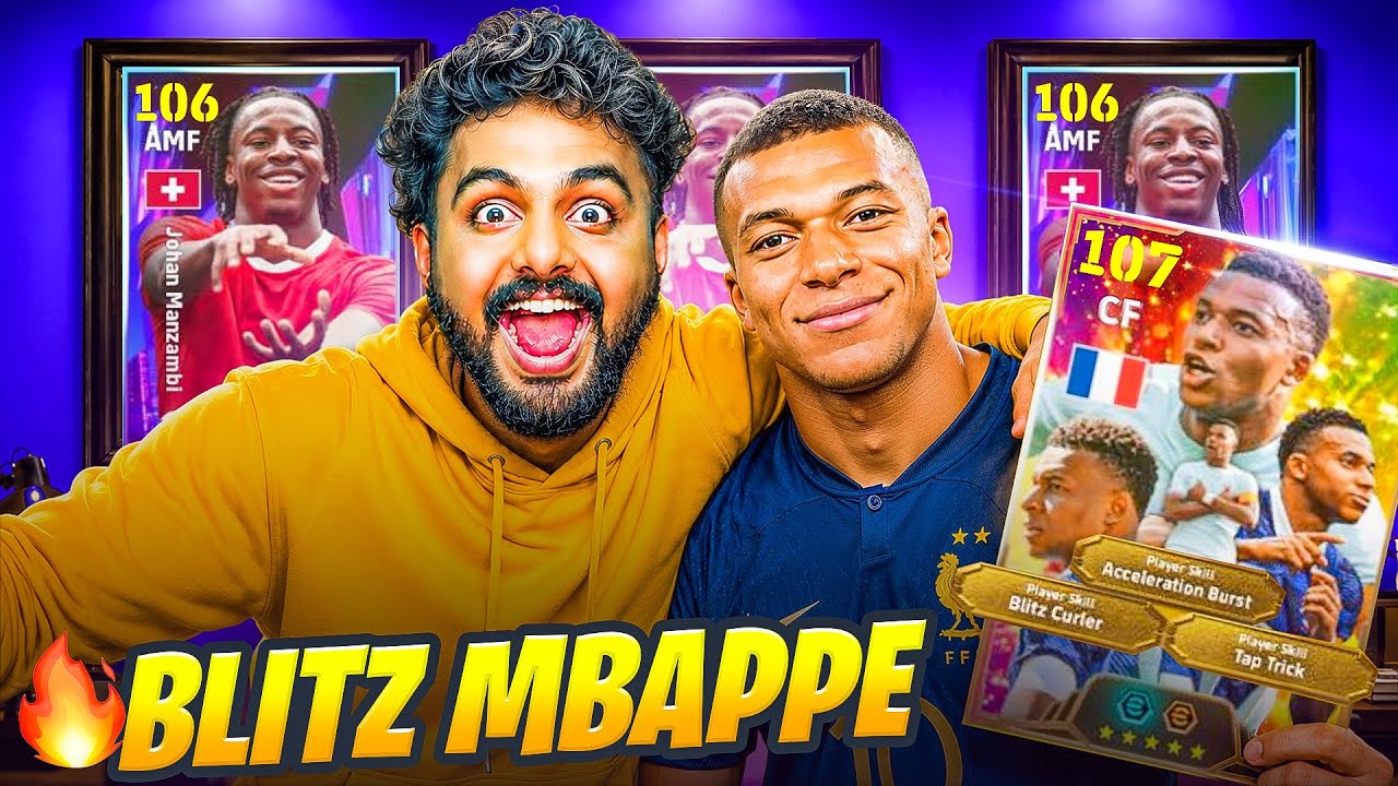 107 BIG TIME MBAPPE IS THRASHING OPPOS🔥😮&zwj;💨 BLITZ CURL + ACCLERATION BURST + TAP TRICK🤯 106 MANZAMBI🥶