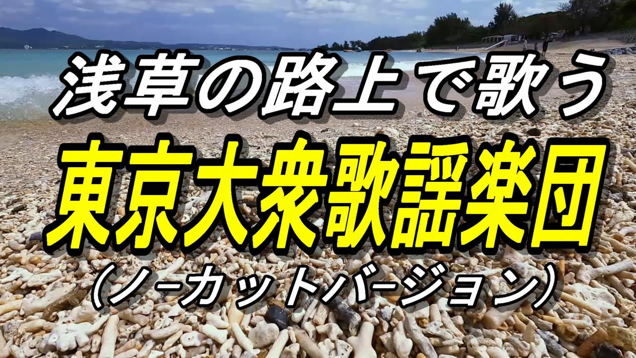 【路上で歌う】東京大衆歌謡楽団・浅草で歌う（ノーカット版）全曲歌詞付き・聴覚障害者にも優しい動画造りを目指す・夕方のホッピー通りは美しい・東京假期