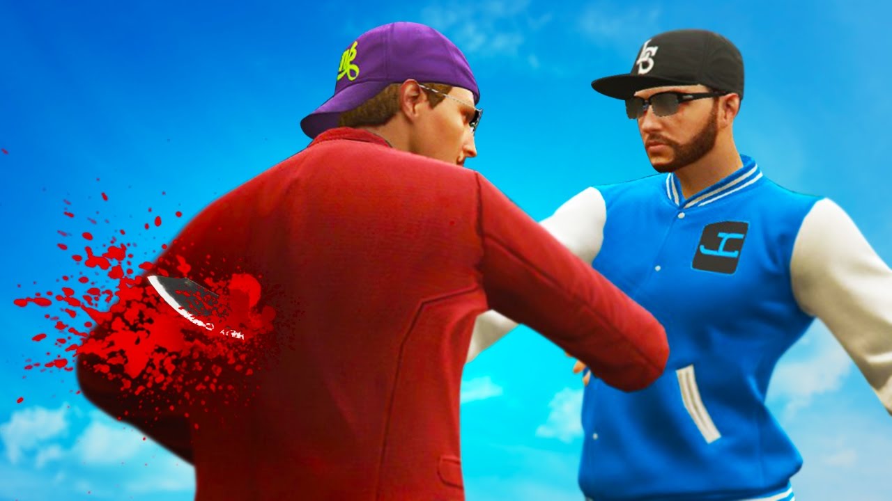 GTA 5 Funny Moments - STABBING SLOGOMAN!  (GTA 5 Funny Moments)