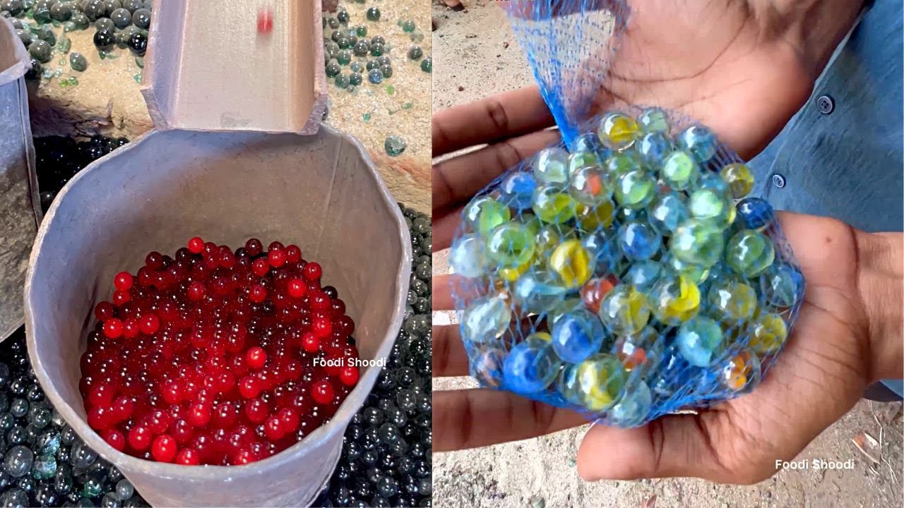 बचपन में खेलने वाले कंचे ऐसे बनाए जाते हैं😱😱 Shocking Factory Making of Marbles😳😳 Indian Viral Video