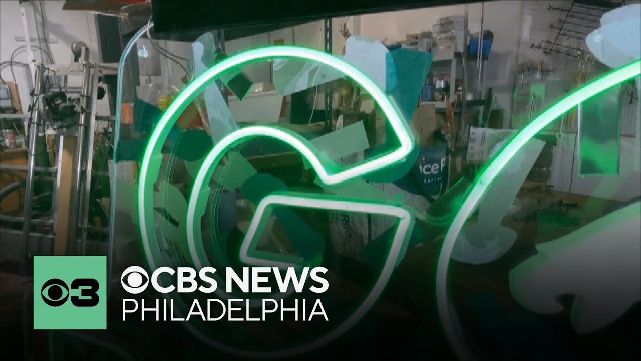 These artists made the "Go Birds" sign that will light the Philadelphia Eagles' way to the field