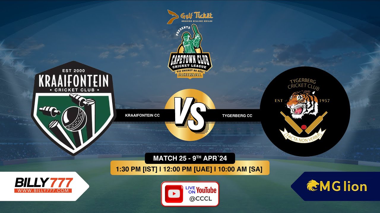 Match 25 | Kraaifontein Cricket Club VS Tygerberg Cricket Club | CCCL | Season 1