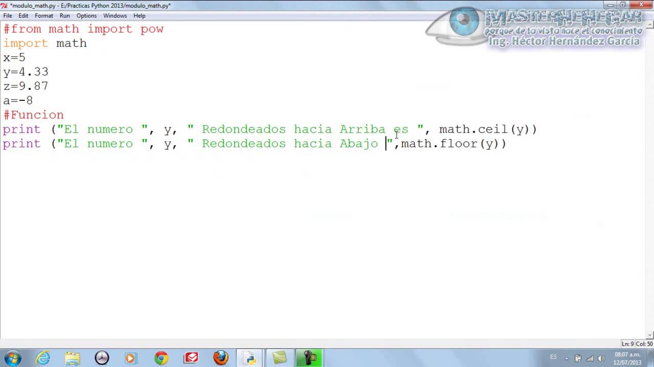 27 - Utilizando el Módulo math (Python)