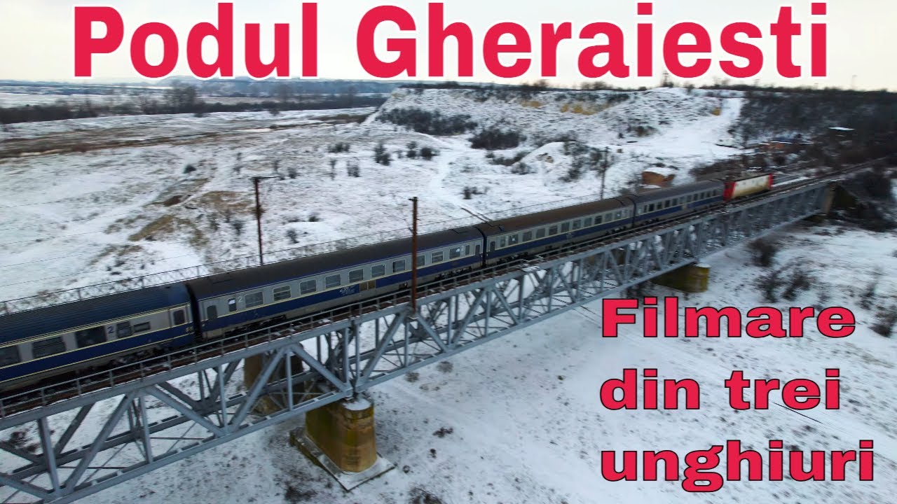 Spectacol feroviar pe podul Gheraiesti din toate unghiurile.Filmare de sub,deasupra si lateral.