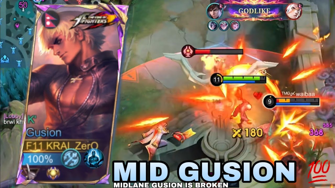 MID LANE GUSION IS TOTALLY DANGEROUS !!💯| SOLO GUSION GAMEPLAY