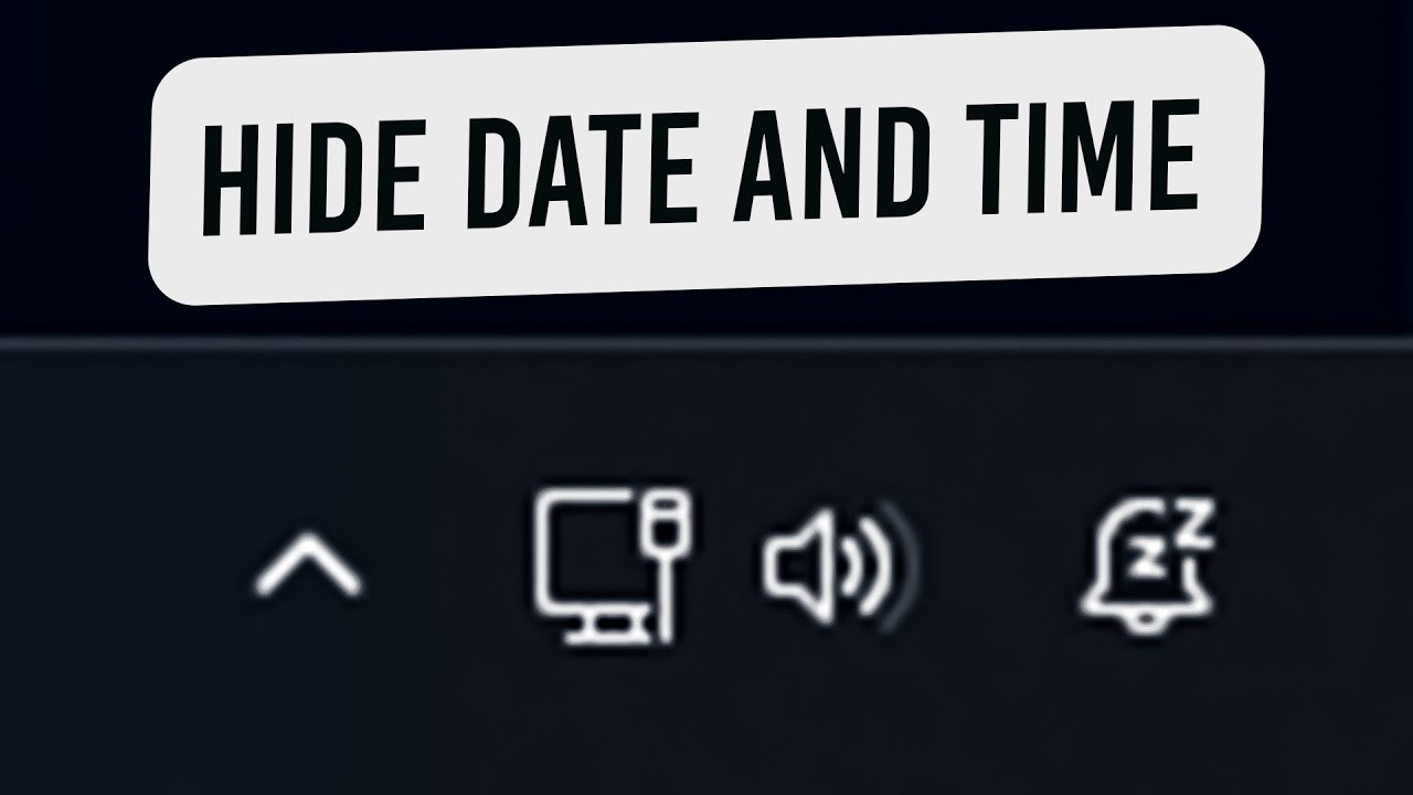 How To Hide Date And Time From Taskbar