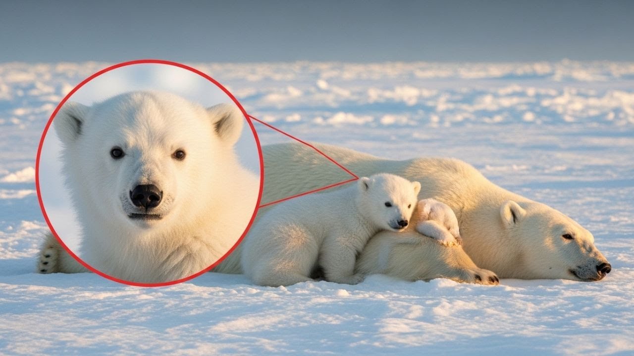 Al Borde de la Hipotermia: Cómo las Crías de Oso Polar Lograron Salvar a su Madre del Frío Extremo