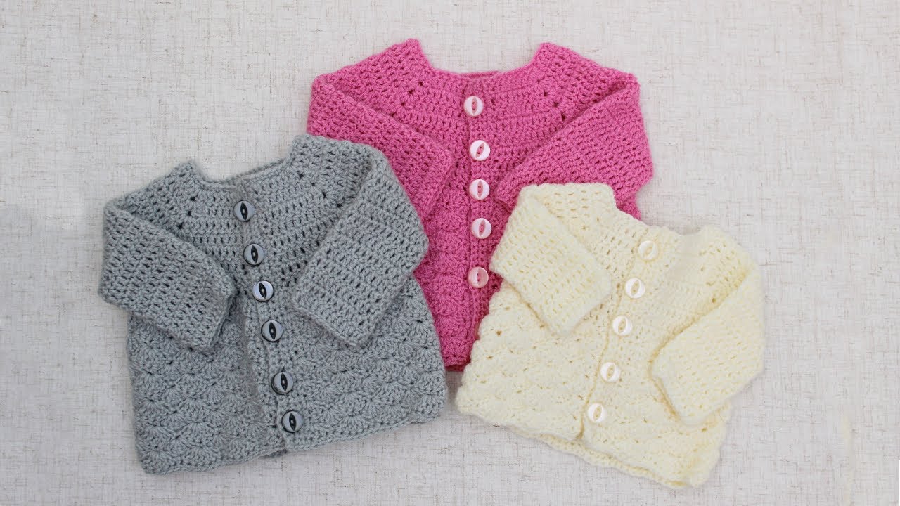 Hand crocheted baby cardigan design | ShiFio's Patterns