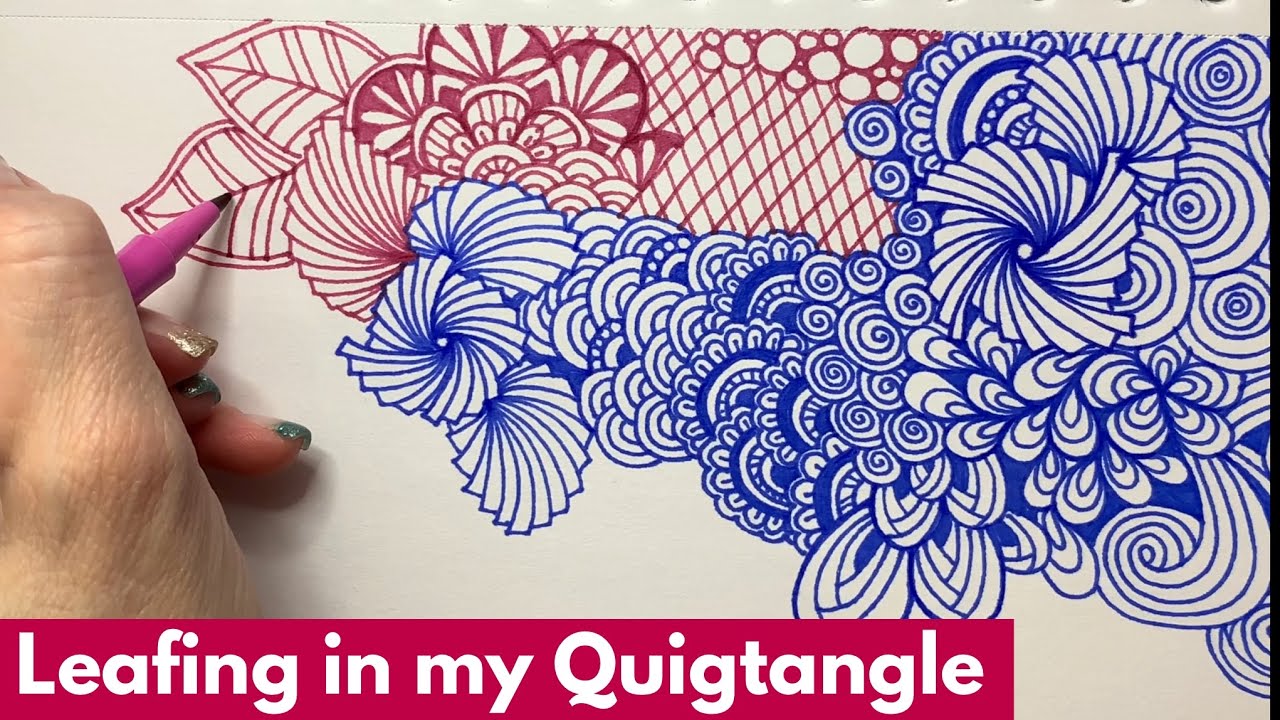 Zentangling Leafing into my #Quigtangle